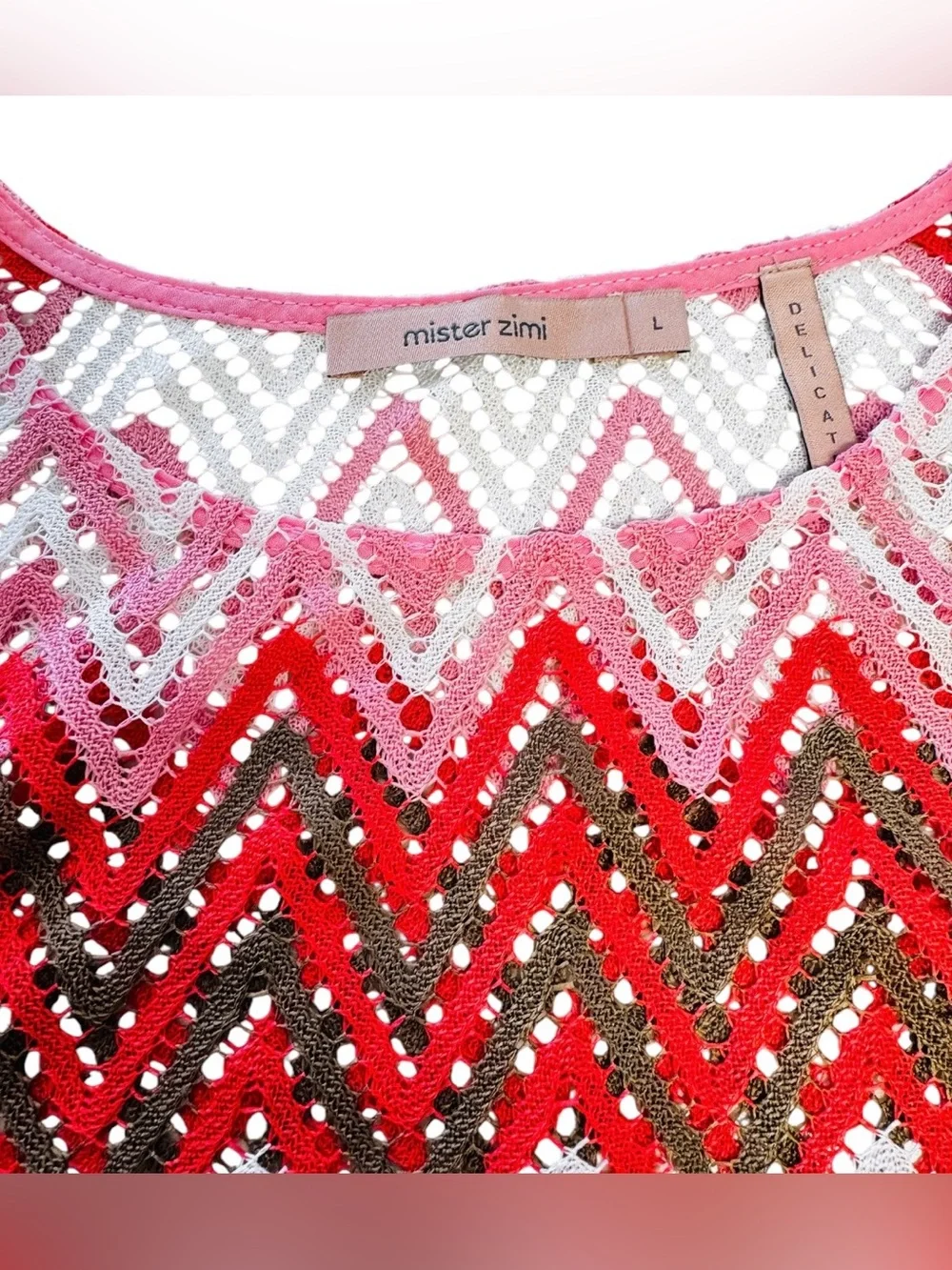 Mister Zimi Poolside Coverup - Pink & Red Large